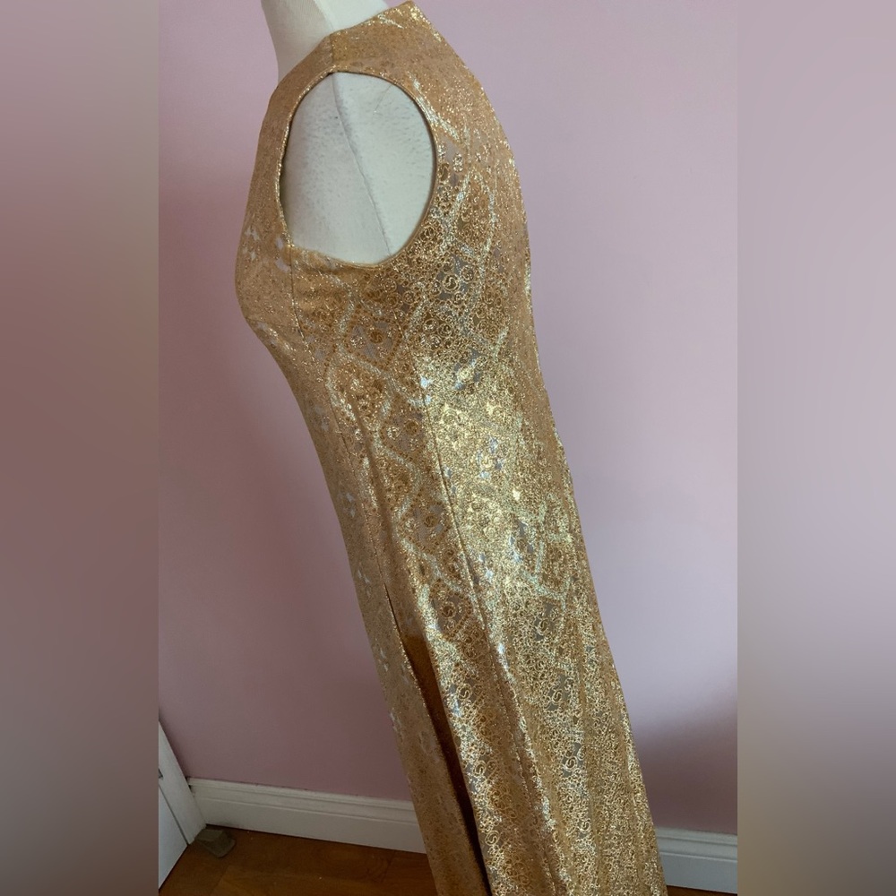 Spectacular Vintage Gold Evening Gown - Picture 5 of 11